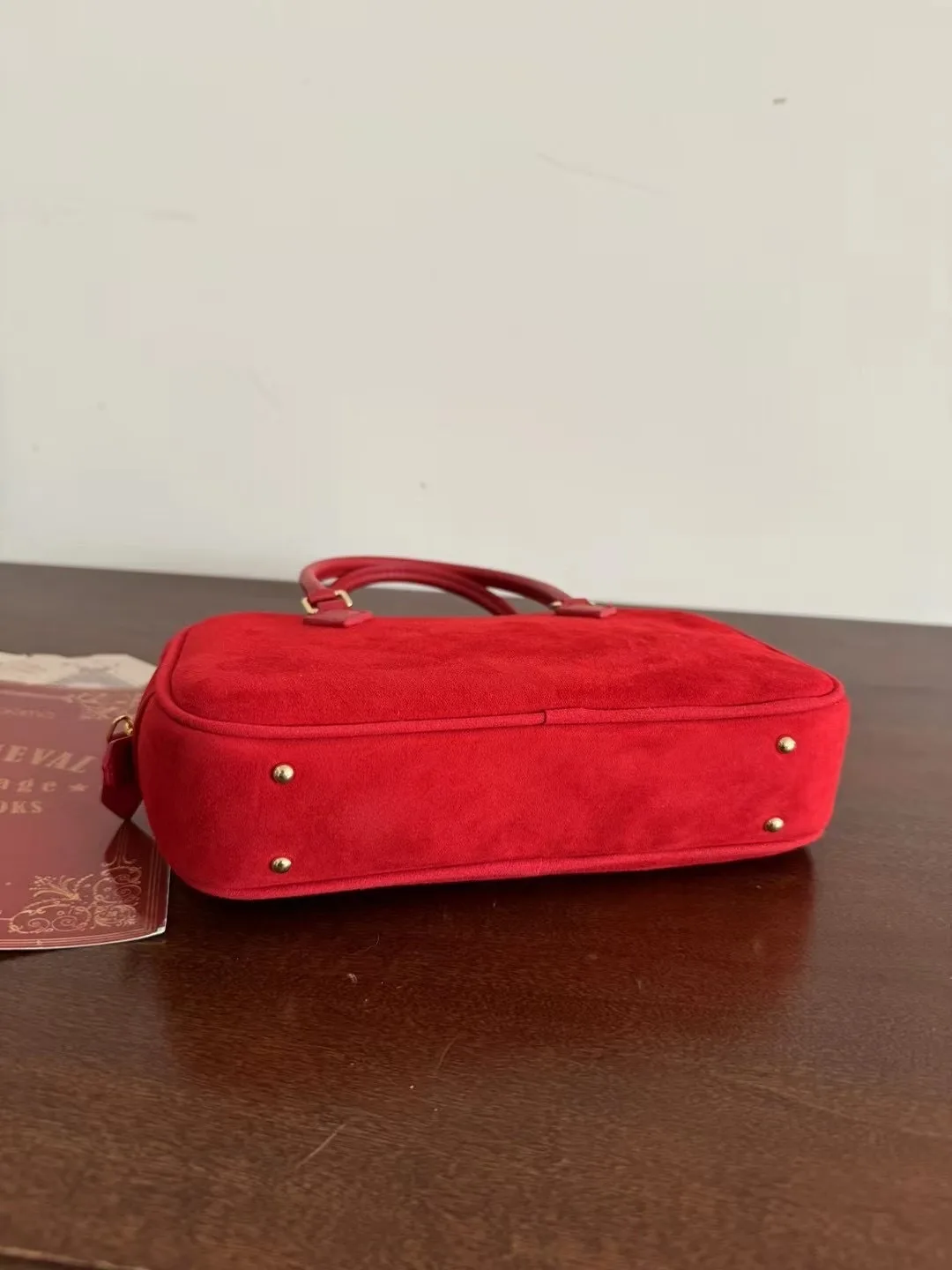 Maxdutti Minimalist Genuine Leather Bag Women Suede Single Shoulder Handbag Vintage Sheep  Fleece Boston Pillow Reverse Bag