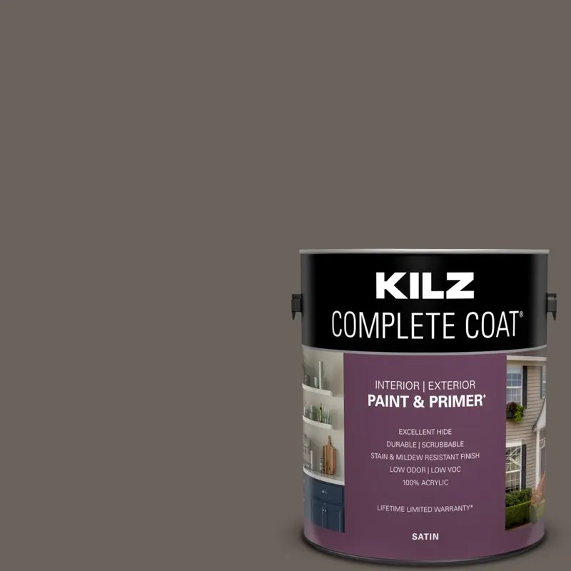 

Coat Paint & Primer, Interior/Exterior, Satin, Muddy Paws, 1 Gallon