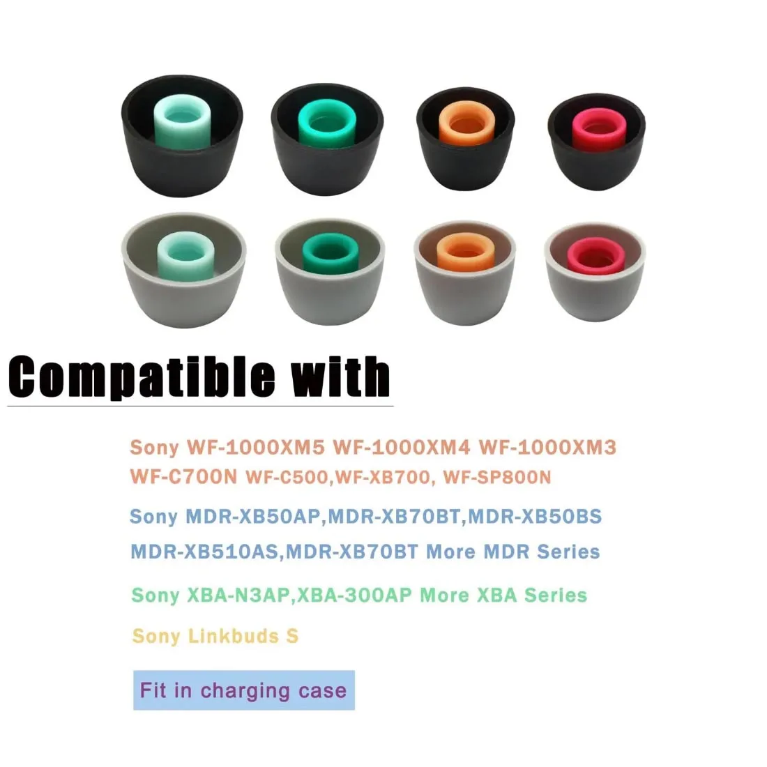  WF-1000XM5 WF-1000XM4 WF-1000XM3 이어팁 쿠션 이어버드 이어플러그 이어폰 액세서리 L/M/S/XS용 4쌍 실리콘 이어 팁