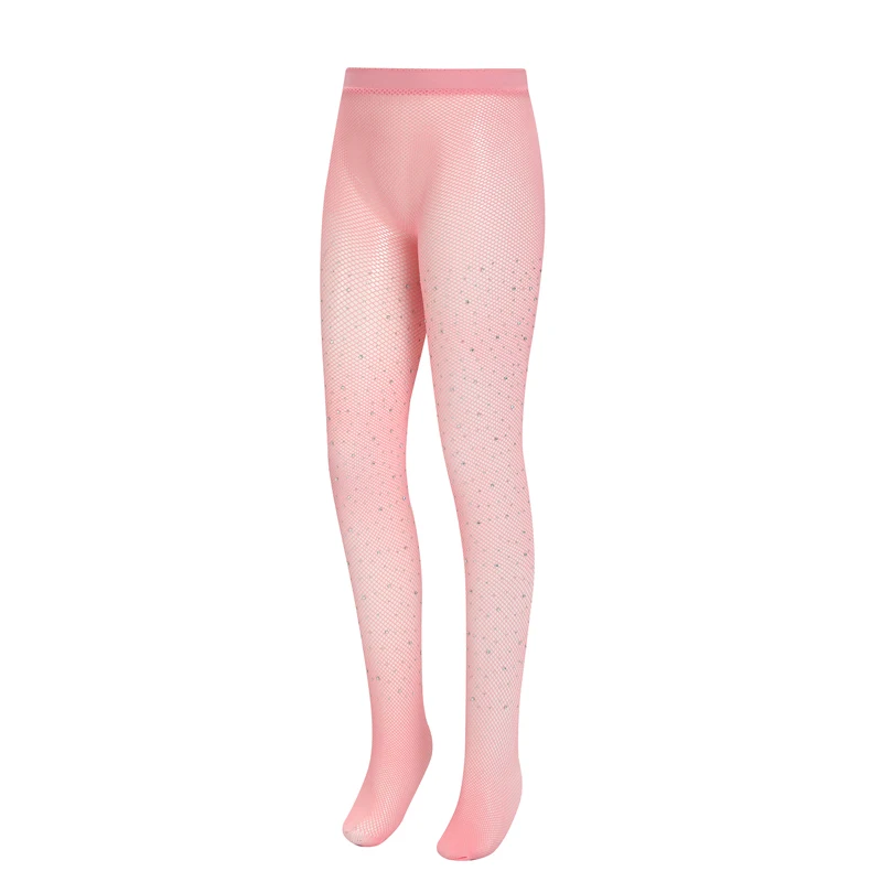 Children's Girl Sequined Fishnet Socks Rhinestone Fashion Mesh Hollow Pantyhose Tights Clothing For Girls Outdoor