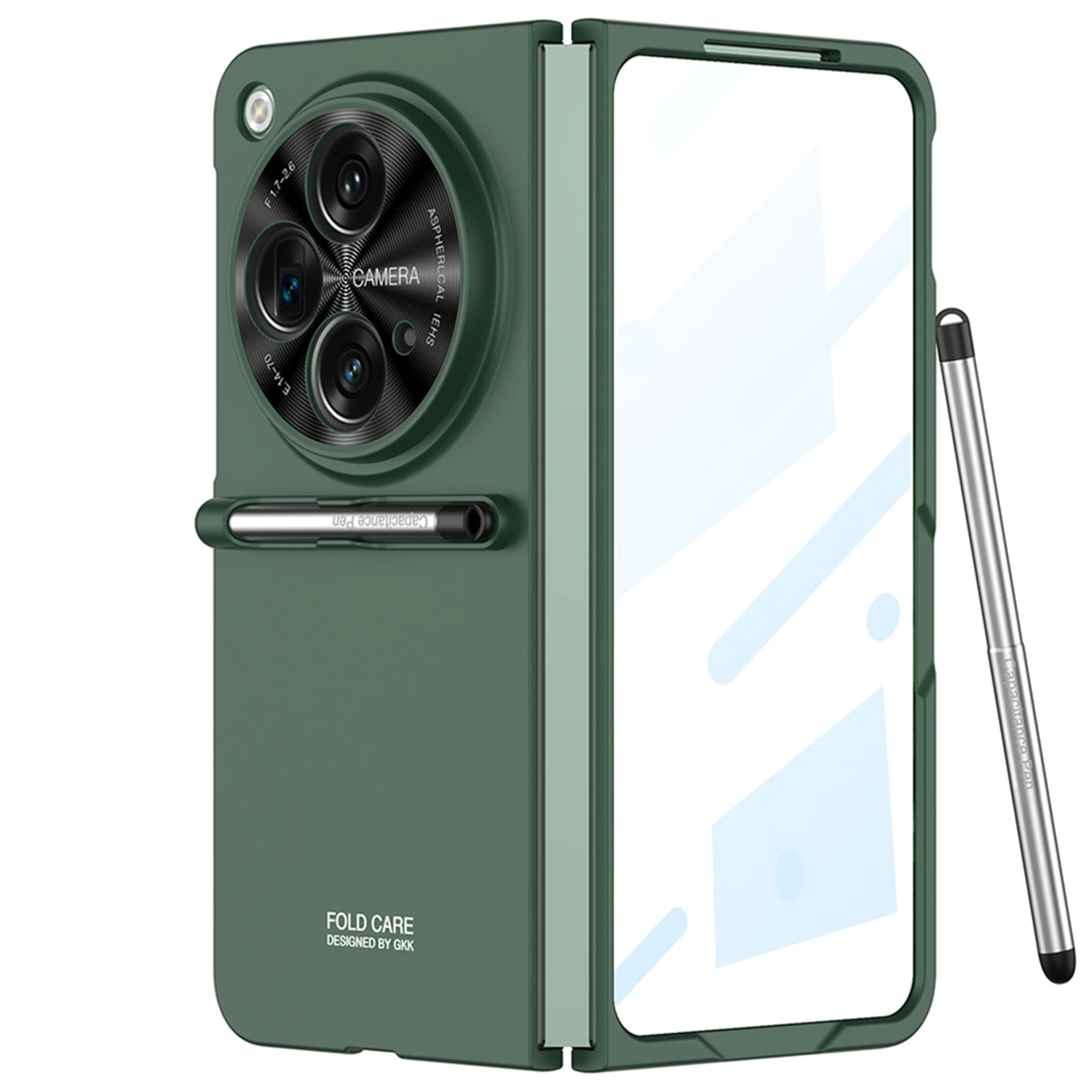 For OPPO Find N3 Case Pen Holder Matte Phone Cover Shockproof Protective Shell Screen Film Cases For Find N3 Funda