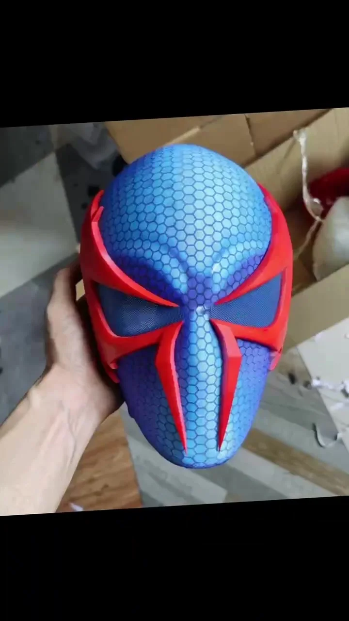 ブルー スパイダーマン 2099 マスク フェイスシェルと目付き 1:1 3D
