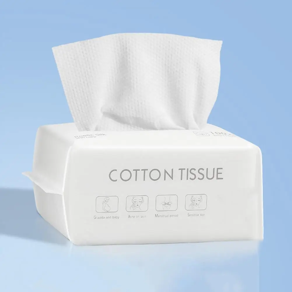 100Pcs/Bag Cleansing Towel Soft Face Towel Non-irritating Natural Travel Cotton Disposable Makeup Wipe Trip Supplies 5