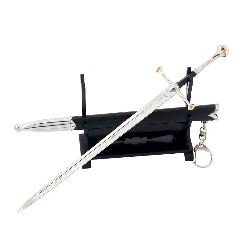22cm Elves Aragorn Narthil Medieval Movies TV Metal Material Weapon Katana Samurai Sword Showpiece Ornament Crafts Gift Toy Game 6