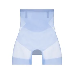 Flarixa Ultra Thin Ice Silk High Waist Seamless Shaping Shorts - XL (Blue)