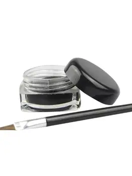 Heallor 5g Black Eyeliner Cream Waterproof Beauty Cosmetics Long Lasting Eyeliner Gel Eyeshadow Makeup Tools With Brush Set Eye - Thumbnail 7