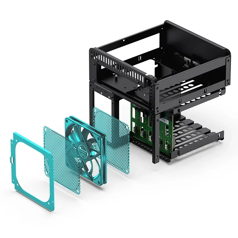 JONSBO N2 NAS Mini Case Storage All-In-One Home Office Server PC Case 5 Hard Disk Location Hot-Swappable ITX Motherboard Chassis