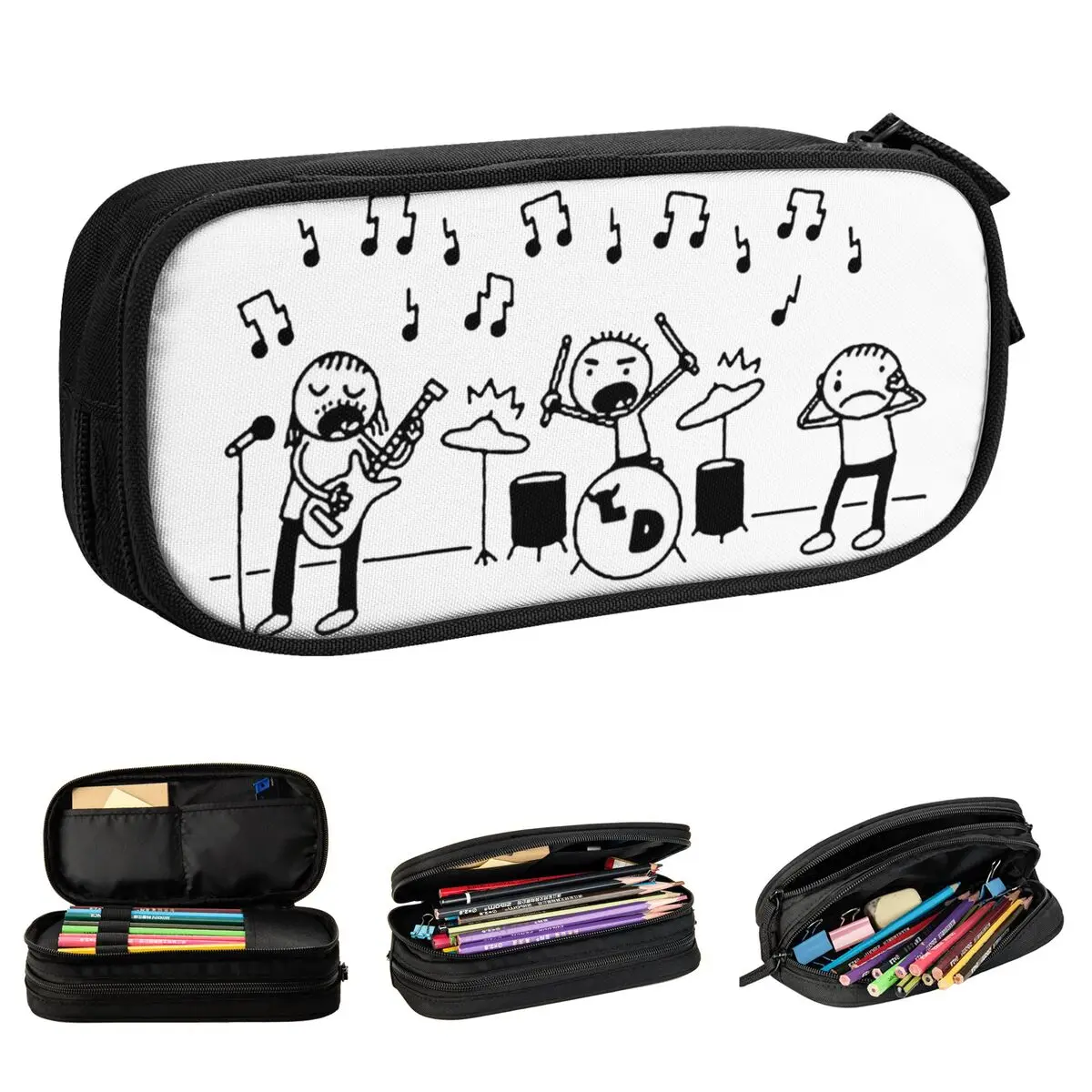 

Band Loded Diper Logo Music Pencil Case Pen Holder Bags for Student Big Capacity School Supplies Zipper Pencilcases