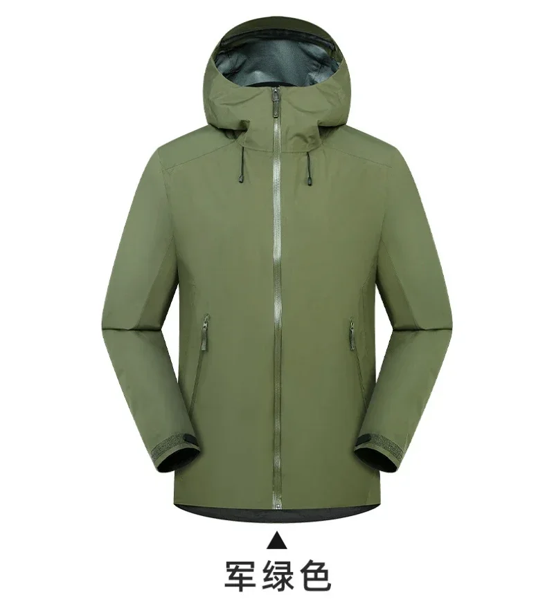 ARC Embroidery Three layer Outdoor Waterproof Windbreaker Hiking Jackets Mens High Quality Hunting Camping Fishing Coat 3