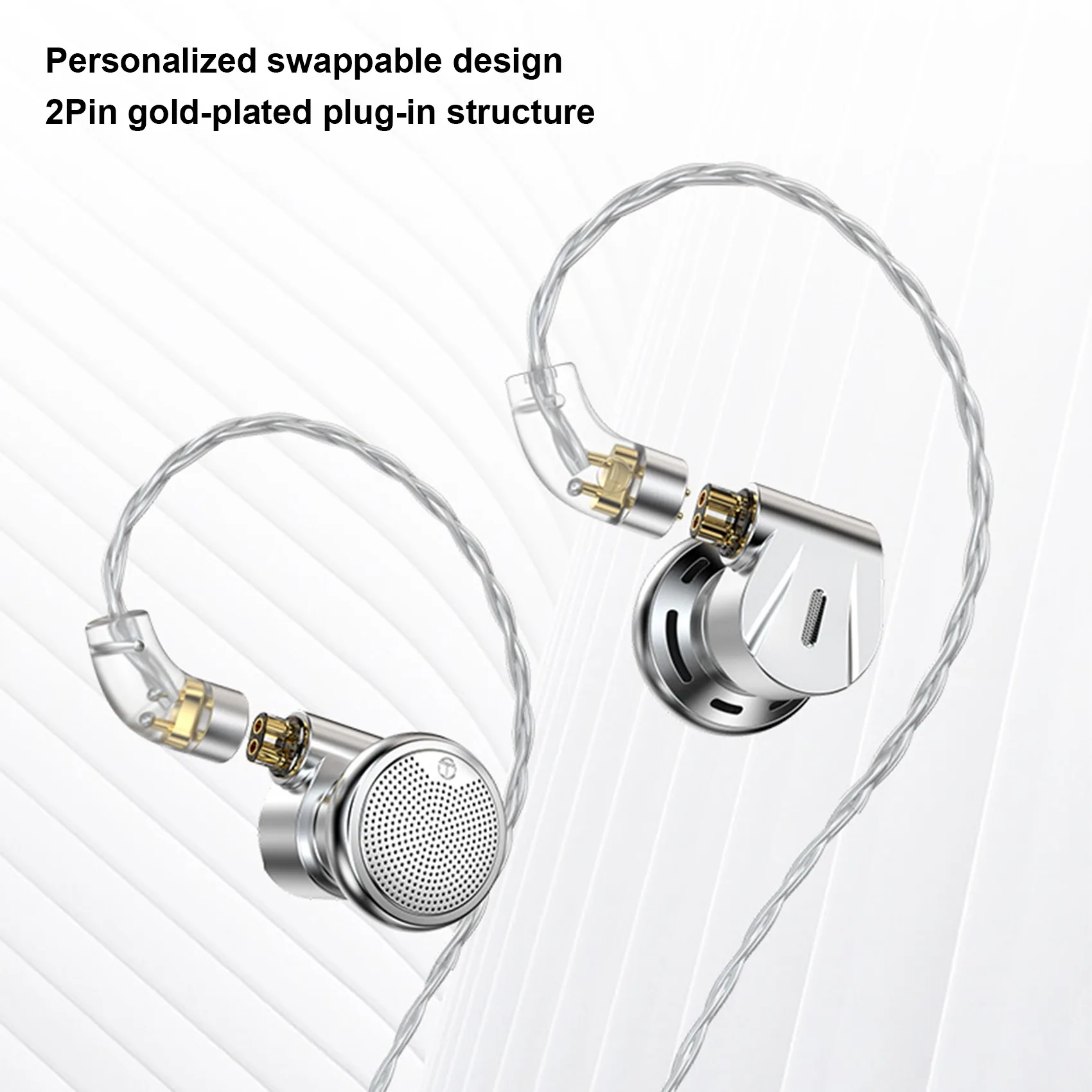 Trn-emx Fones de Ouvido com Cancelamento de Ruído Dinâmico Hifi Audiophile-grade 2pin Unidade de Diafragma Banhada a Berílio 142 mm - Imagem 6