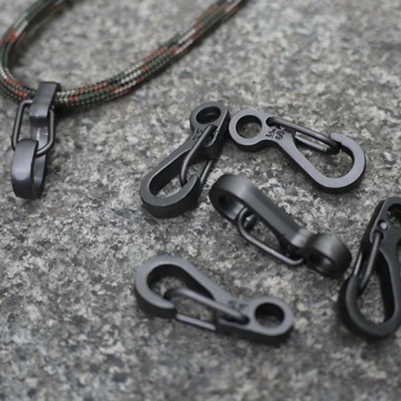 Mini SF Spring Backpack Clasps Climbing Carabiners EDC Keychain Camping Bottle Hooks Paracord Tactical Survival Gear 10/20 Pcs