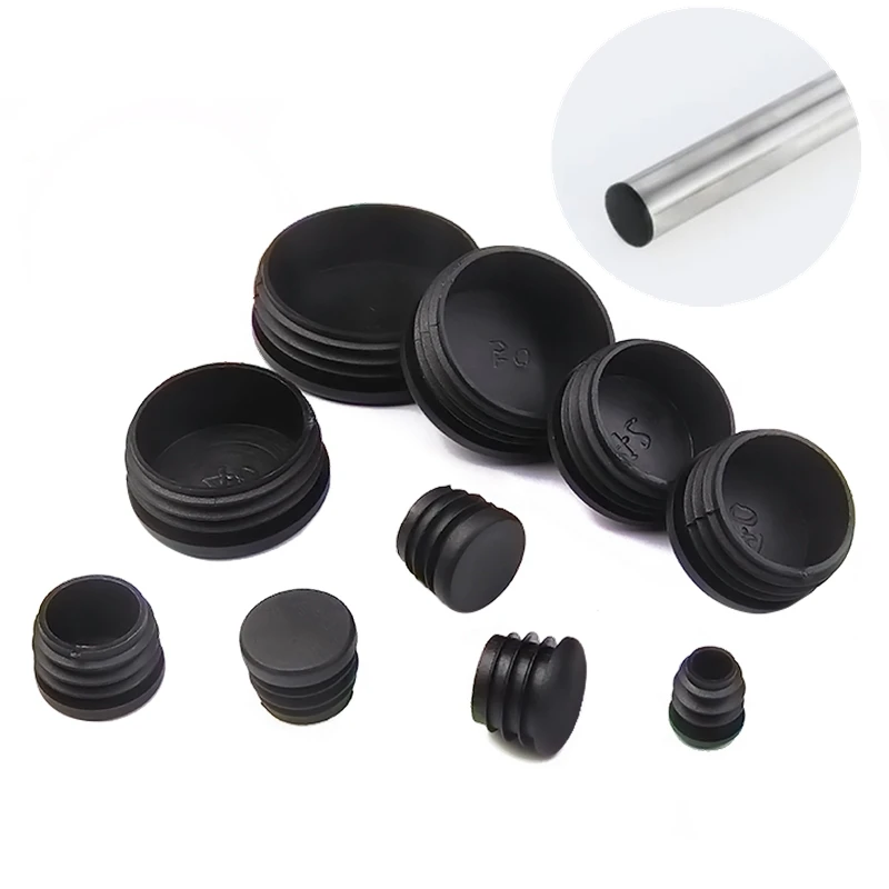 

Plastic Round Inner Plug for Steel Pipe End Blanking Caps Anti Slip Alloy Ladder Chair Leg Cover Furniture Protector Pads desks