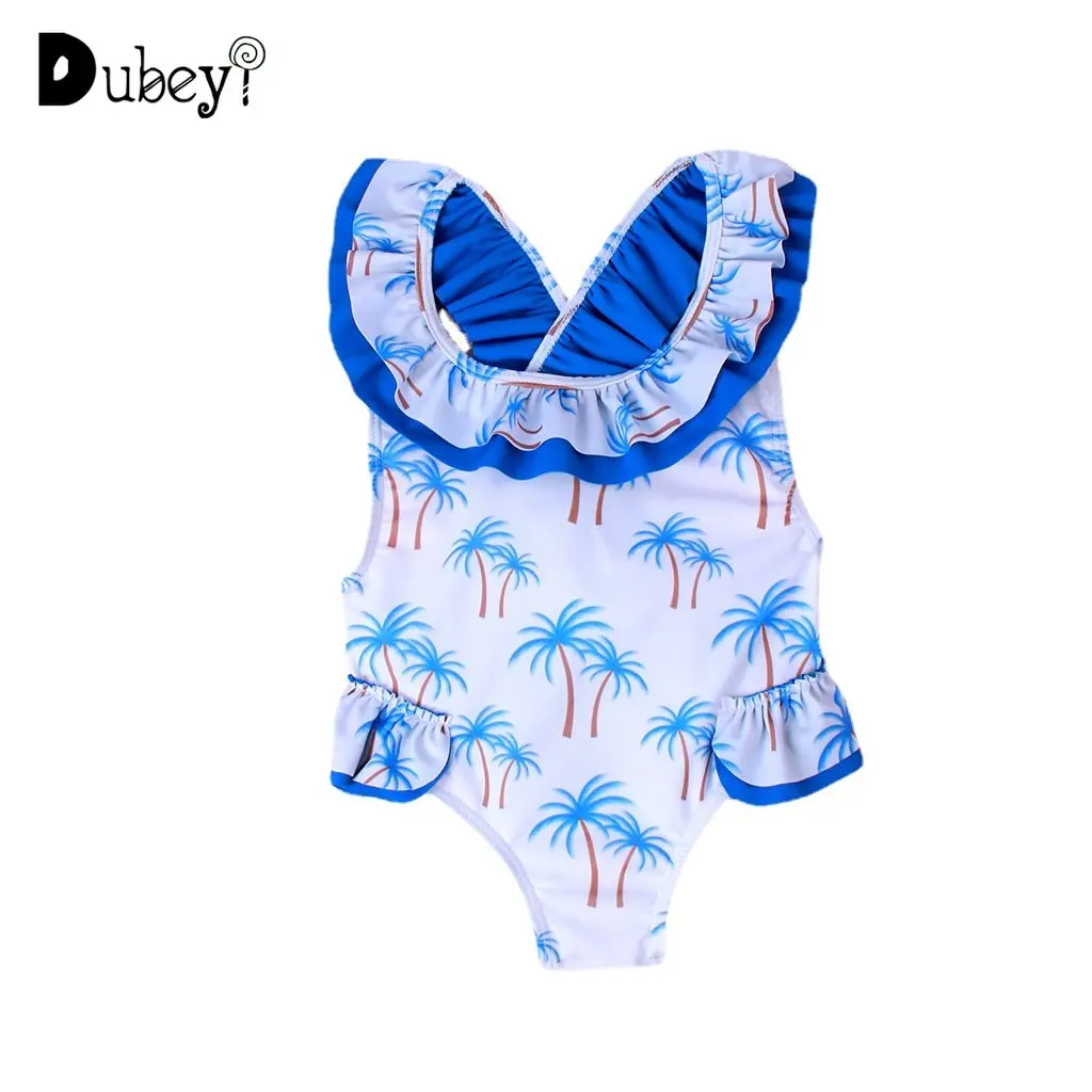 

2yrs-8yrs Girls Cross Suspenders Backless Swimsuit Kids Swimwear with Ruffles Children Swimming Wear Bikinis with Bow