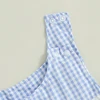 Summer Baby Clothes Newborn Boy Girl Smocked Bubble Romper Baseball Plaid Overall Infant Jumpsuit Outfit 5