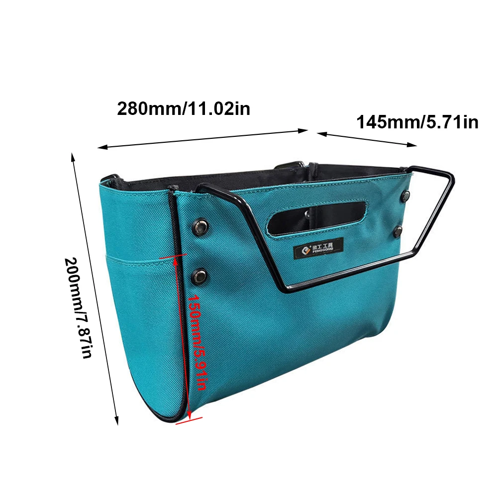 Telescoping Ladder Tool Bag Tool Hanging Bag with Side Pockets Oxford Cloth Herringbone Ladder Tool Storage Bag for Electrician 6