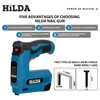 HILDA Air Nail Gun Furniture Pneumatic Gun Wood Frame Stapler Pneumatic Tool Power Tools with 2000pcs Staples 4