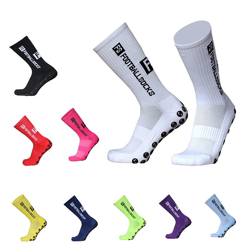 

Style FS Round Football Socks New Silicone Suction Cup Grip Anti Slip Soccer Socks Sports Men Women Baseball Rugby Socks