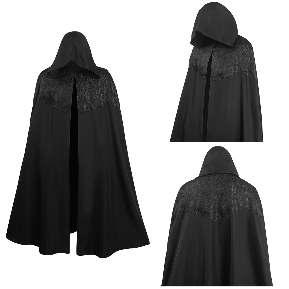 

Wizard 3 Geralt Black Cape Cosplay Costume Fantasy Cloak Adult Men Disguise Roleplay Fantasia Outfits Halloween Carnival Suit