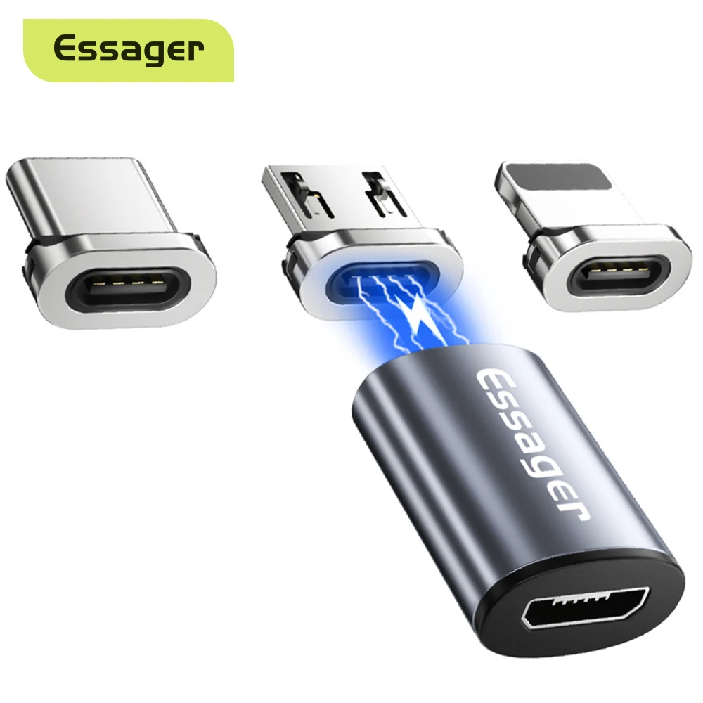 Micro USB adapter Essager micro USB magnetic adapter magnet MicroUSB female to Type C male converters for iPhone Xiaomi Samsung cable connector