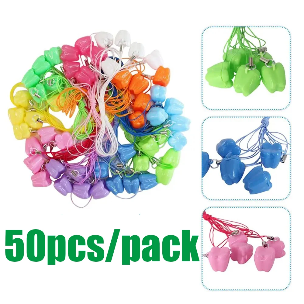 50pcs Tooth Box Organizer Baby Milk Tooth Fairy Box Storage Necklace Souvenirs Gift Baby Teeth