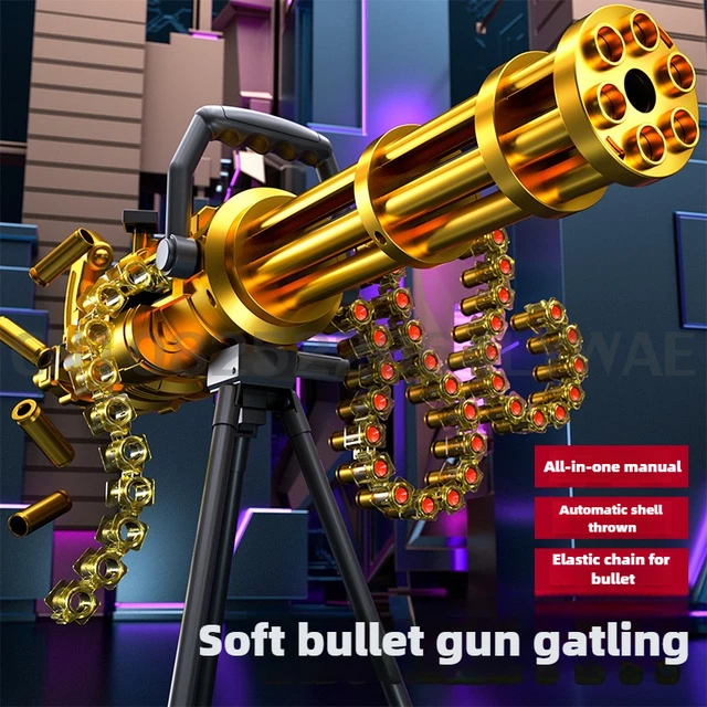 115cm Toy Gun Big Electric Fake Gun Soft Bullet Ejection EVA Gun DIY Self-Assembly Tactical Gatling Gun Toy Christmas Gift 1