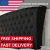 Queen Size Platform Bed Frame, Velvet Upholstered Sleigh Bed with Scroll Wingback Headboard Footboard/Button Tufted/No Box 4