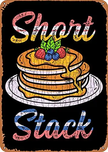 

Short Stack Apparel Pancak Vintage Look Metal Sign Patent Art Prints Retro Gift 8x12 Inch