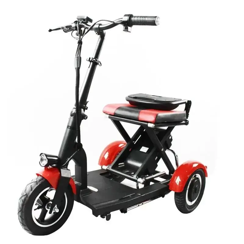 3 Wheel Adult Mini Electric Tricycle Foldable For Senior Dual Motor 600W Travel Folding Electric Scooter For Old People Disabled