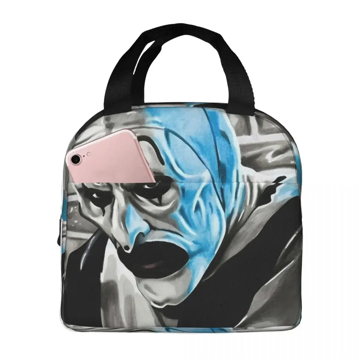 The Clown Art Insulated Lunch Bag Movie Terrifier Women Kids Cooler Bag Thermal Portable Lunch Box Ice Pack Tote