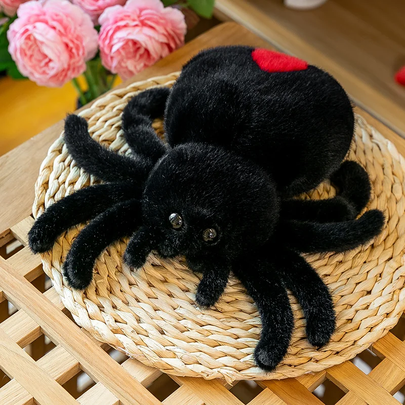 thumbnail image 1 of Simulation Black Spider Jumping Spider Doll Crawling Pet Doll Plush Cute Reptile Plush Toy Super Cute Doll, 1 of 5