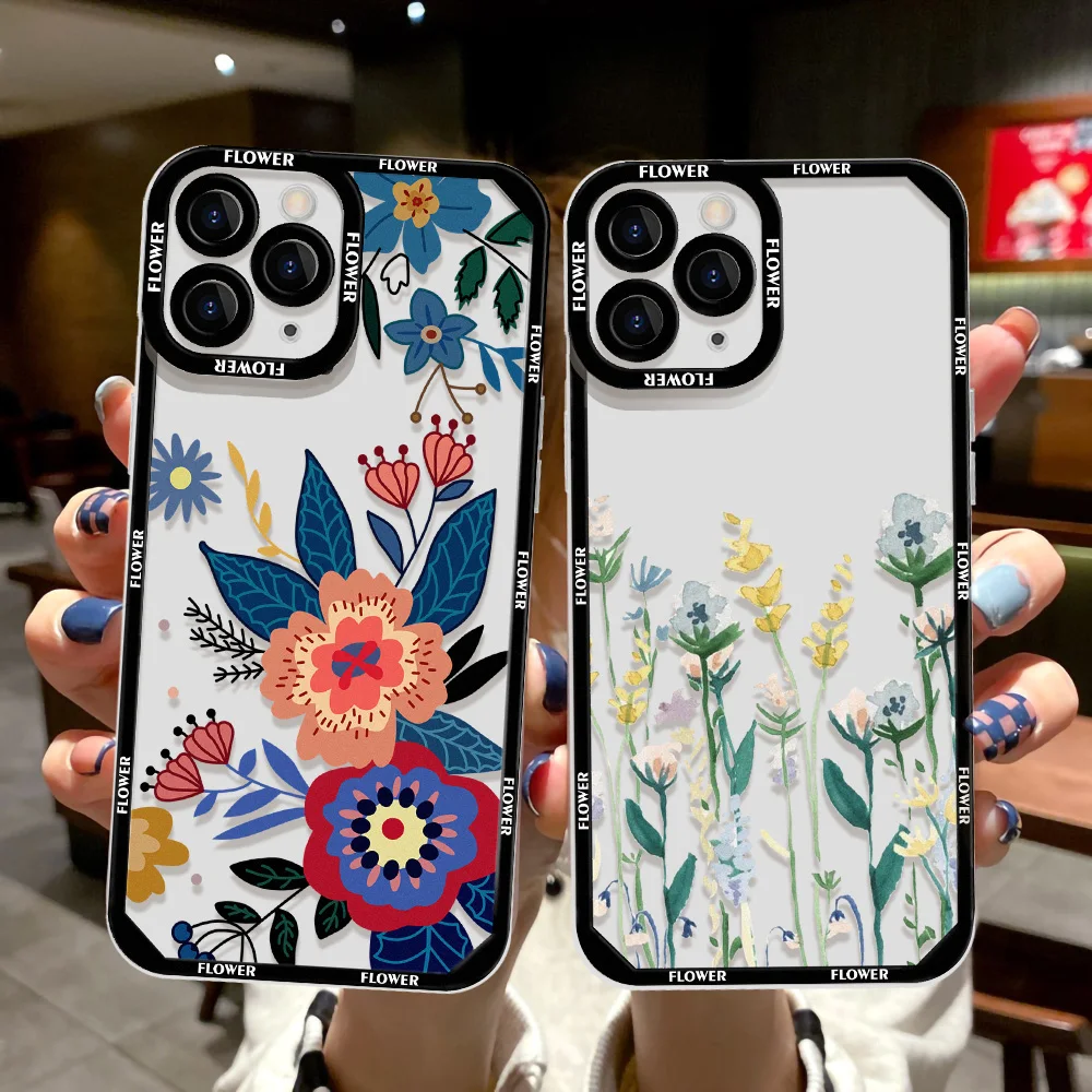 

Ins Flower Case For Oppo Realme 8i 8 Cover Silicone TPU Clear Realme 9i C35 C31 C25 C25S C12 C21Y C25Y C21 C20 C20A C15 5 Reno 6