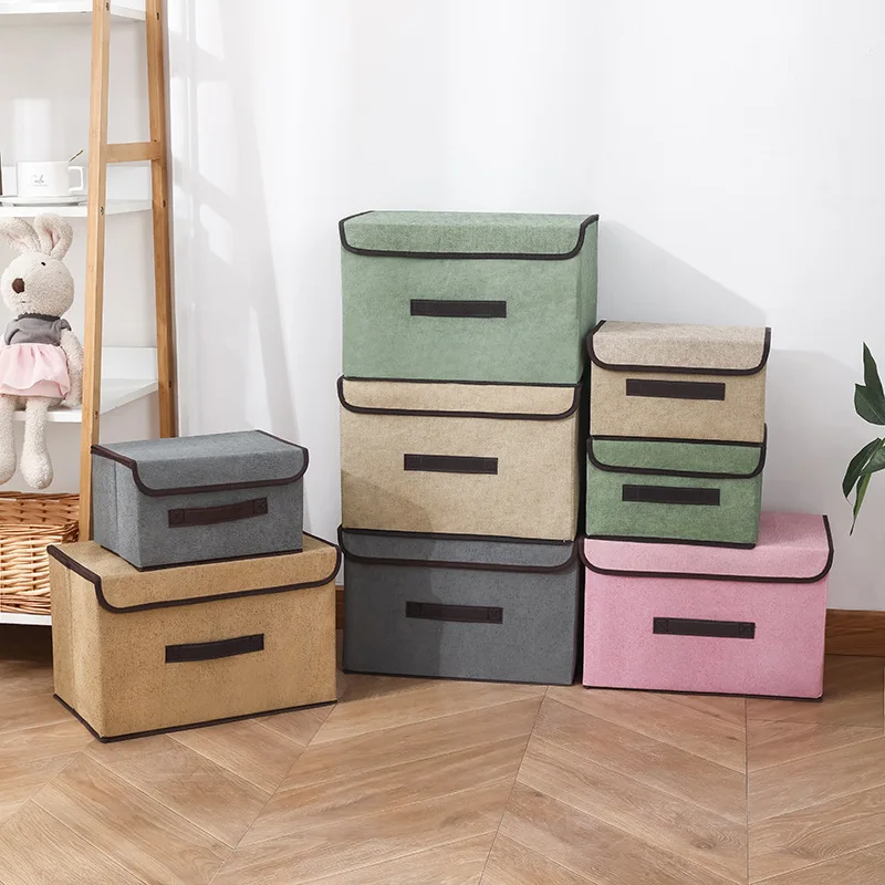 Foldable Gray Fabric Storage Box