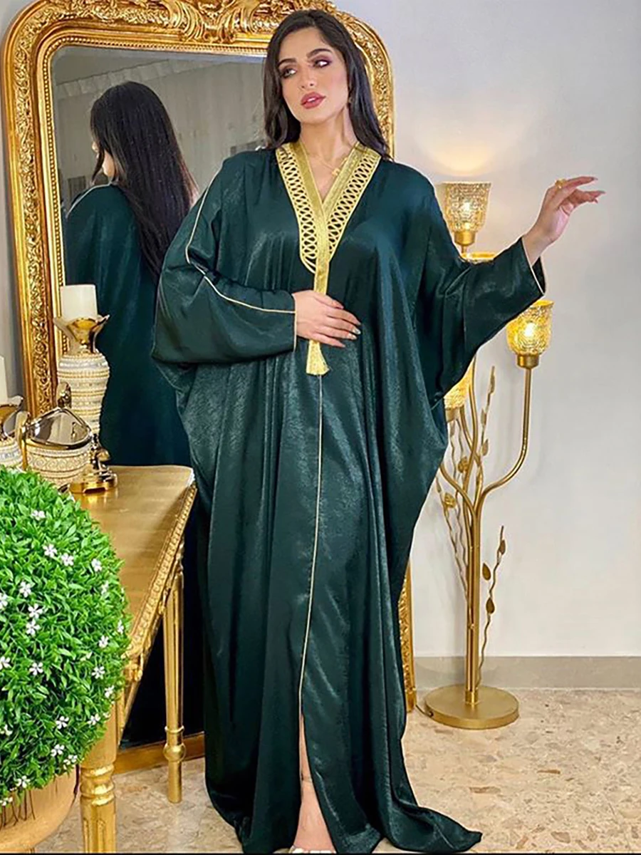 

Women's Bisht Abaya Open Front Classic Dubai Saudi Robe Moroccan Arabian Evening Party Ball Gown Islam Muslim Ramadan Eid Kaftan