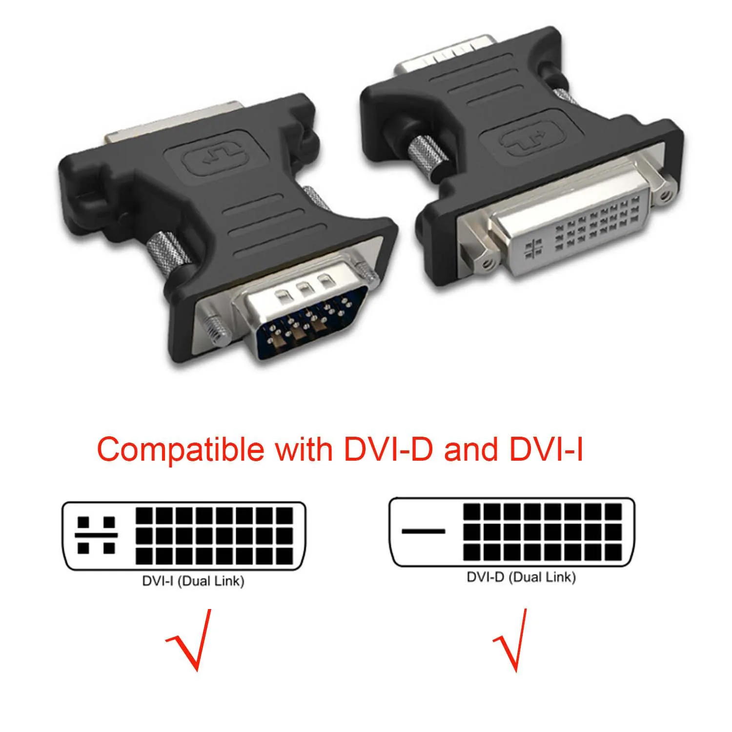 Adaptateur DVI Femelle Vers Femelle 24+5 - Lot De 2, Pour Extension De Câble, Résolution Jusqu'à 2560x1600