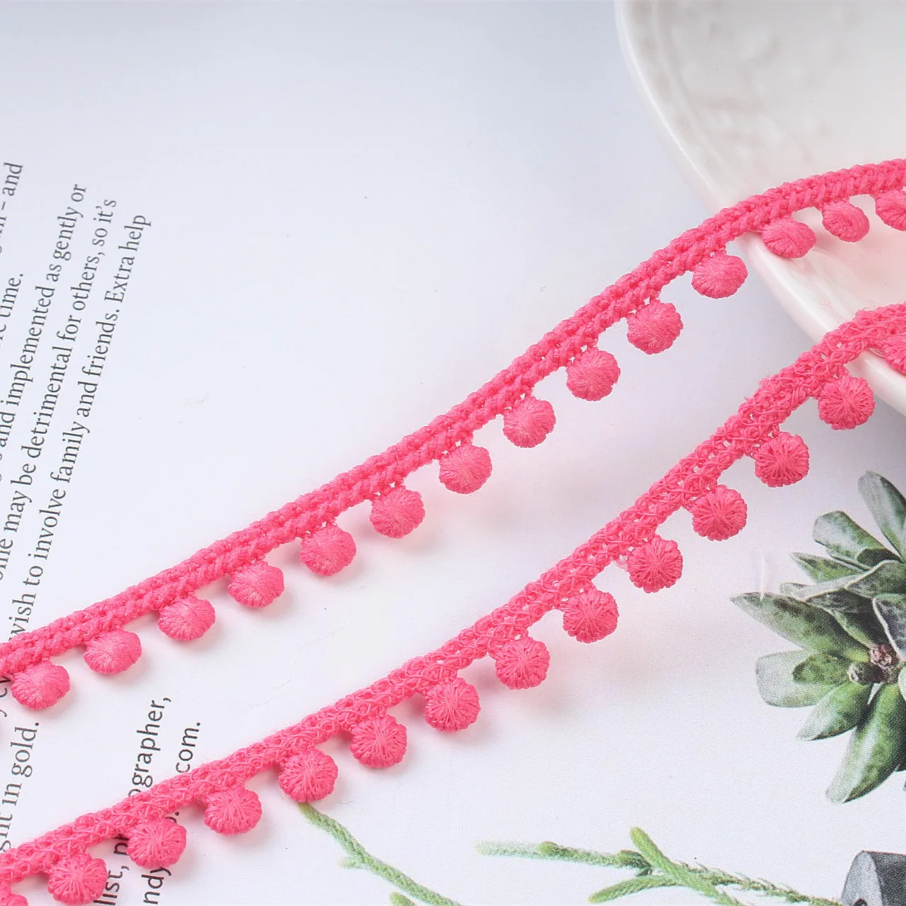 Lace Fabric Lace Ribbon Lace Garment Accessories Lace Sewing Supplies 5 10Yards/Lot 13mm Cotton Lace Trims Pompom Ball Fringe