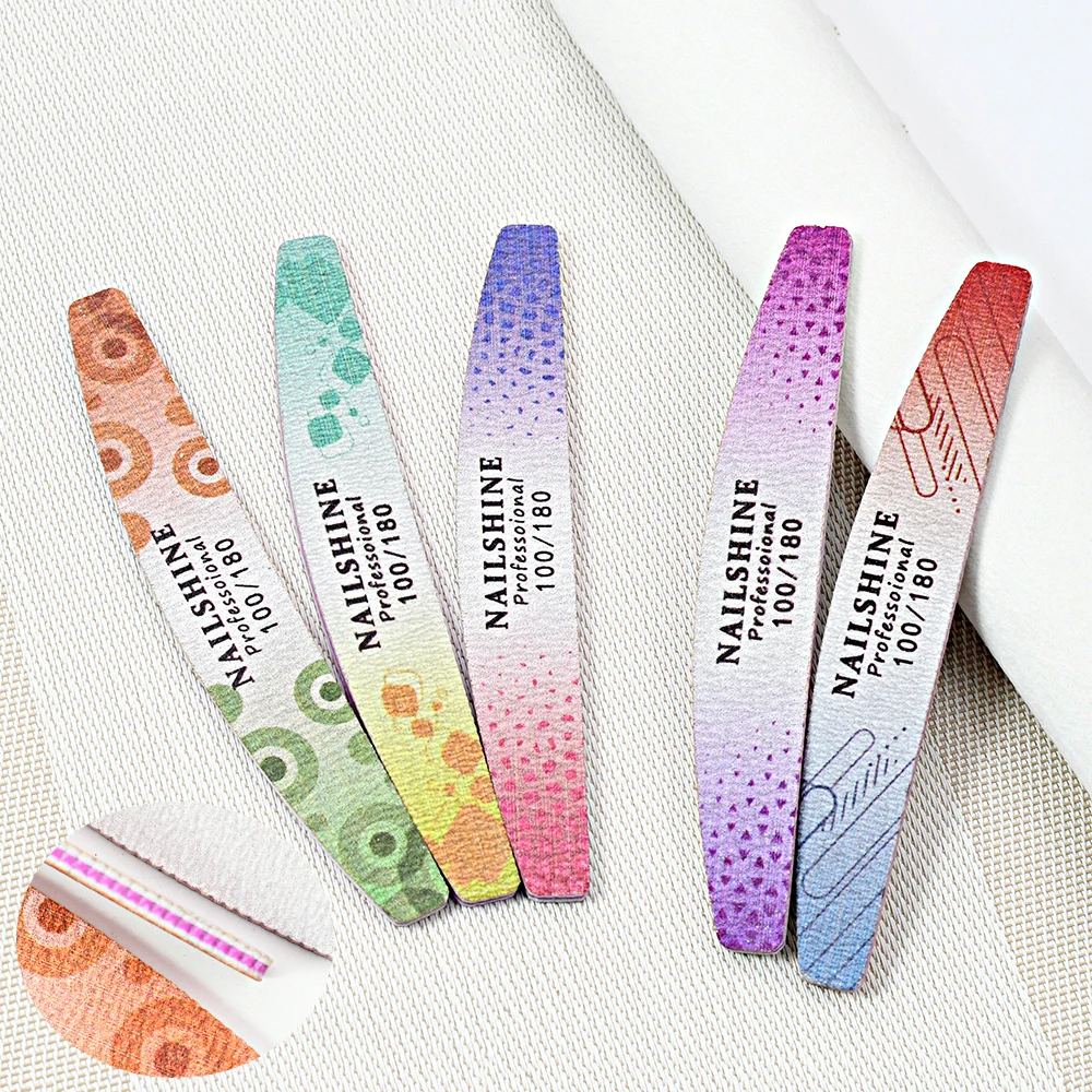 

2 / 5 банановых пилочек для ногтей для маникюра, нерегулярные графики, постепенные ногтевые принадлежности для профессионального шлифования ногтей и буферных чехлов