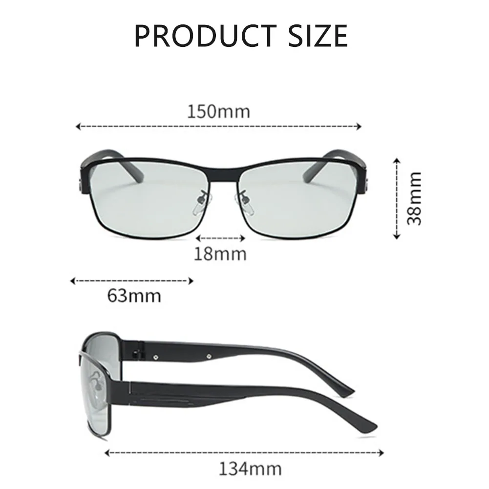 Polarized Lens Sunglasses Protective Discoloration Eyeglasses Thin Frame Polarized Round Photochromic Sunglasses Men Women