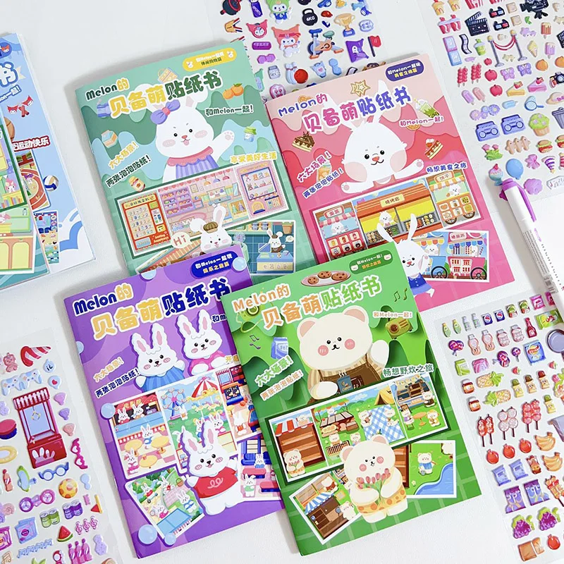 Sheet Stickers for Kids Pretty Aesthetic Cute Set Pack Handmade DIY Children 12 Sf362f04b704b4c22899a73e5aca707bfc