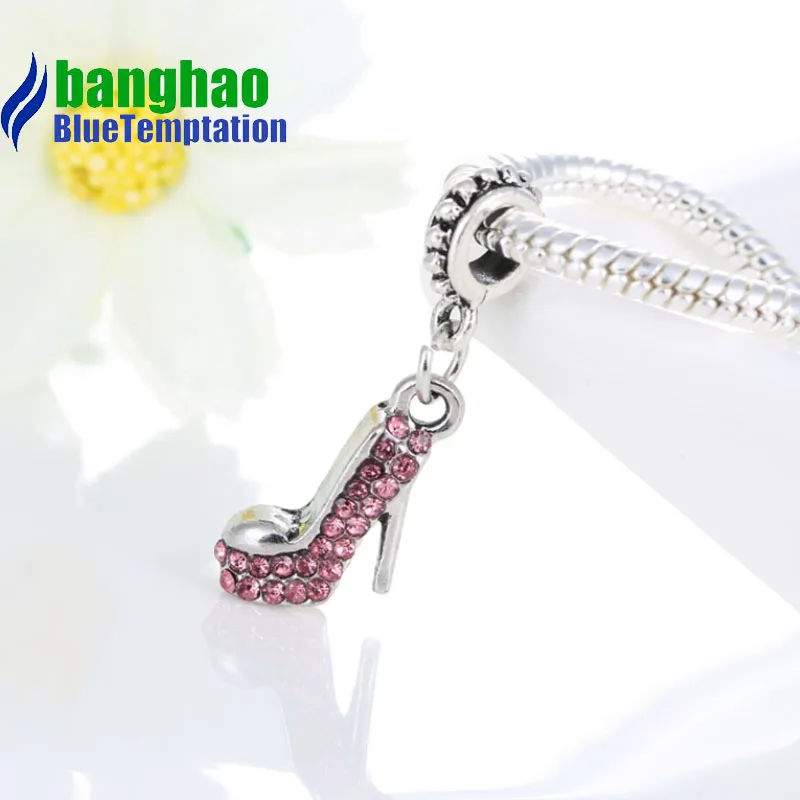 wholesale DIY Fashion Charm for making accessories for jewelry High-heeled shoes alloy pendants beads bracelets DGB170