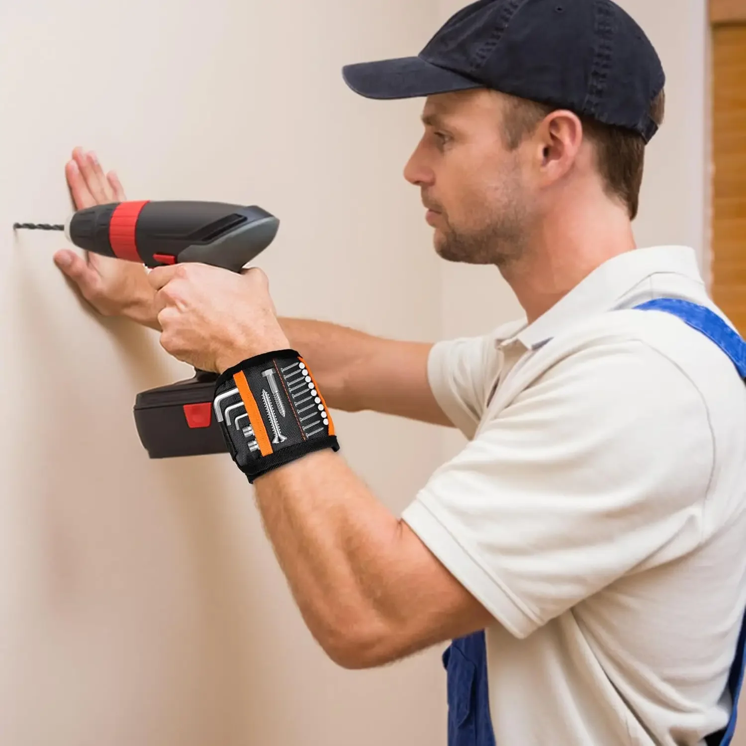 Magnetic Tool Holder Wristband with Adjustable Strap – Perfect DIY Handyman Gift