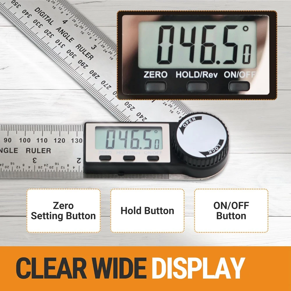 목공 측정 도구에 적합한 2 in 1 디지털 앵글 파인더 눈금자 감지기 스케일 고정밀 다기능 도구