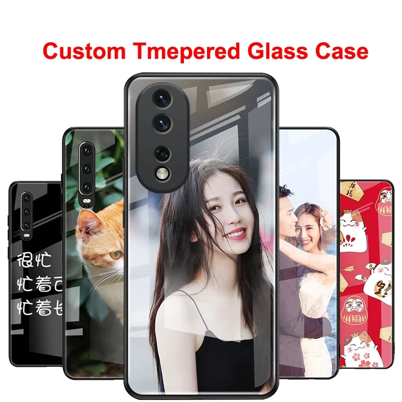 Customized Clear TPU Soft Matte Silicone Case with Tempered Glass and Photo Print Design