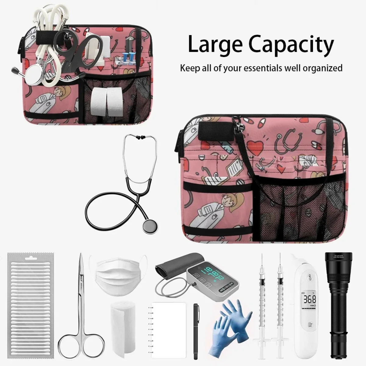 Waist Pack Female Pink Cute Hospital Doctor Nurse Designer Fashion Belt Bags Multi Pocket Nursing Organizer Pouch bolsa feminina