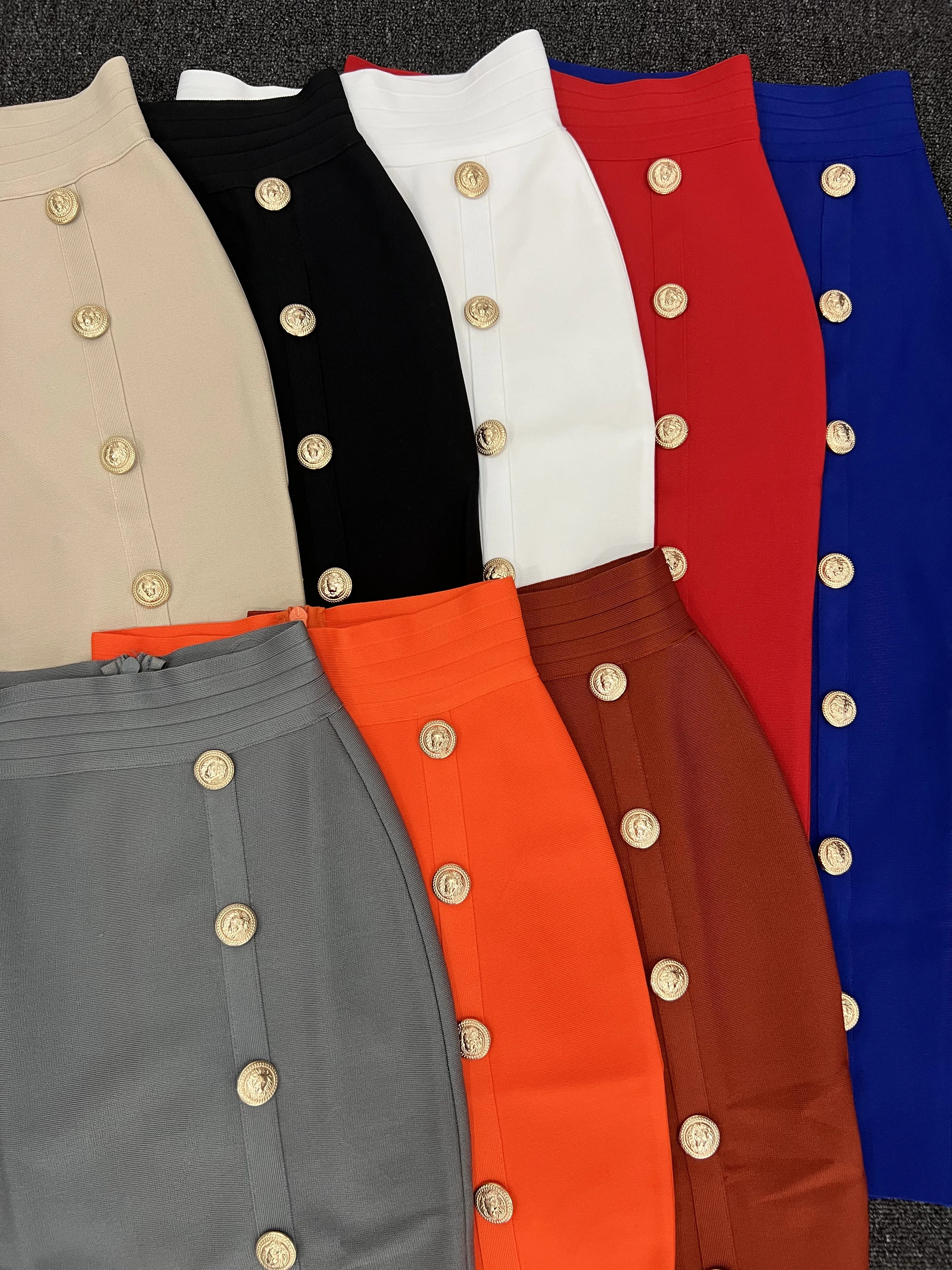 75CM Length XL XXL Elastic Bodycon Mid Bandage Skirt Women Elegant Pencil Skirts For Office Ladies Formal High Street 2