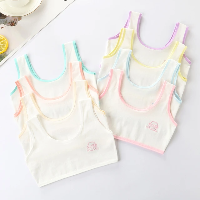 3Pcs/Lot Girls Clothing Training Bras Puberty Young Girls Cotton Children  Sport Underwear Teenagers Student Camisole Vest - AliExpress