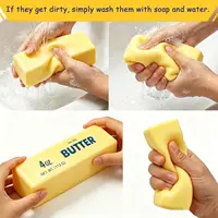 1/3/6PCS Butter Squishy Squeeze Toys Slow Rising Stress Relief Dumpling Squishy Butter Stretchy Sensory Toys Stress Ball 3