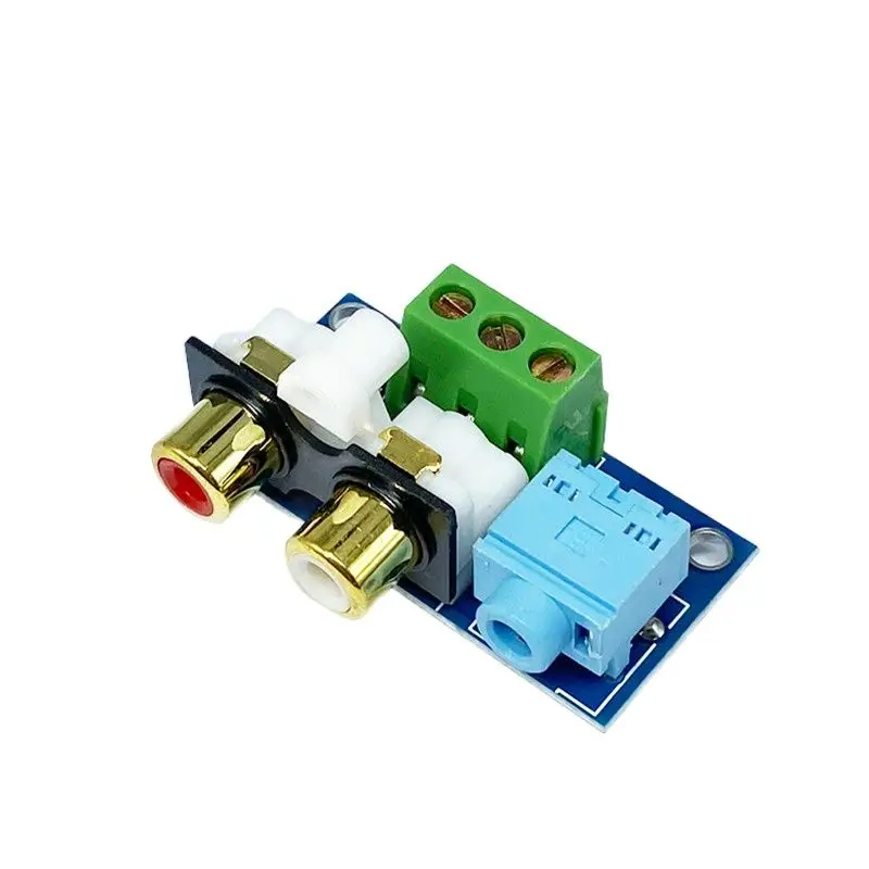 

Плата адаптера аудиовхода усилителя, готовая печатная плата, терминал RCA lotus 3,5 мм, штепсельная розетка