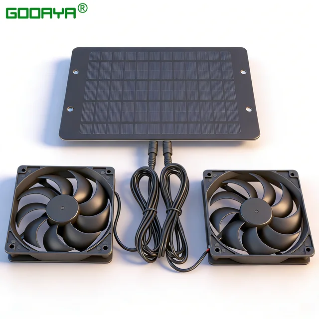12V ventilateur solaire chargeur solaire ventilateur d'échappement ventilateur panneau solaire alimenté ventilateur extracteur d'air pour chien poulailler RV serre ventilateur 1