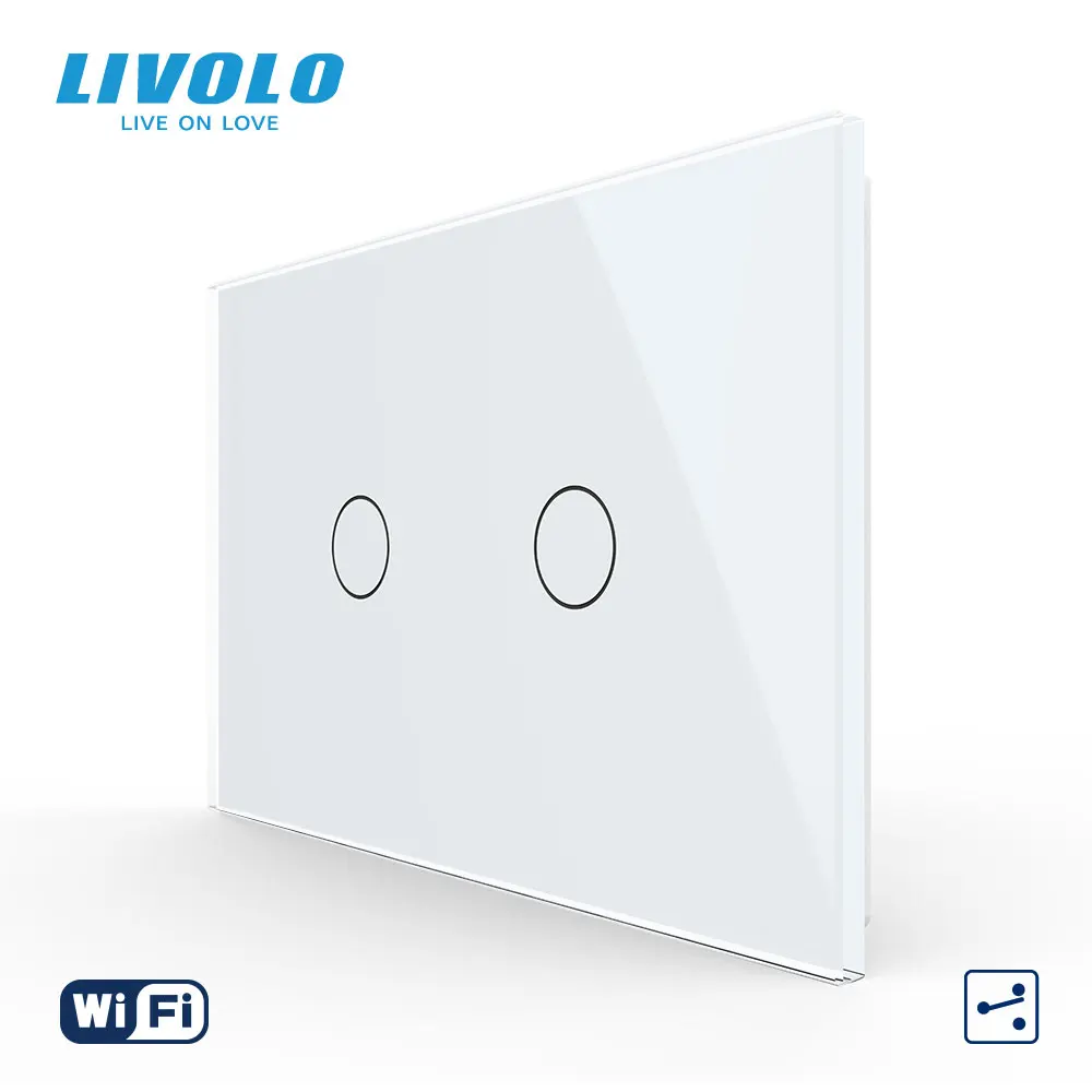 

LIVOLO US 2Gang 2Ways Smart Wifi Wall Touch Switch, Wireless Intelligent Automation APP Control,Nertual Wires,Google home,Aleax