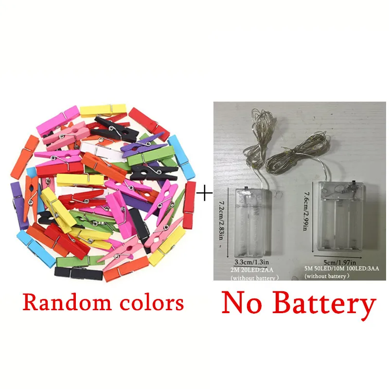 2M/5M/10M LED Photo Clip Lights String Fairy Lights Battery Box Garland Bedroom Home Party Photo Wall Wedding Christmas Decor - Image 3